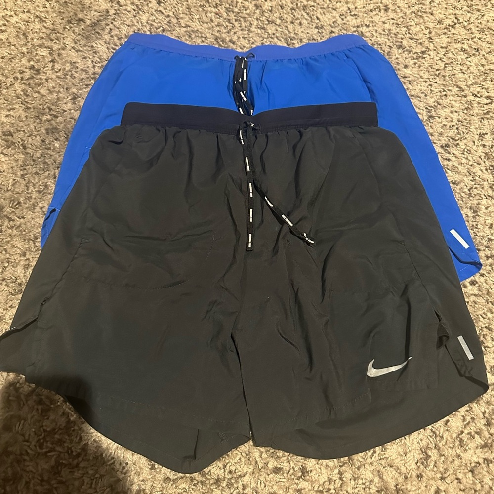 Nike Black and Blue Running Shorts Set